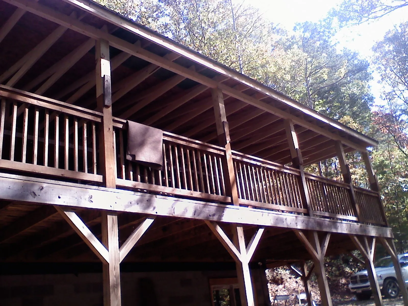 Timber framing under a new elevated porch and deck — Roof Leak Repair in Bennettsville by Roofing Brothers